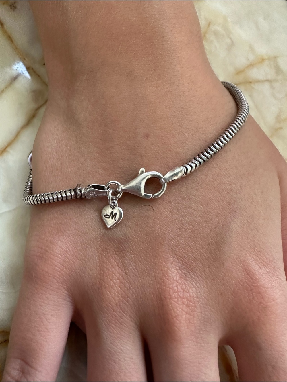 Pandora italy 925 Sterling Silver  Chain Bracelet
